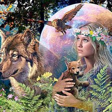 Схема вышивки «Девушка-природа»