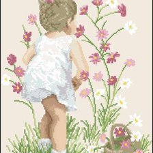 Схема вышивки «девочка в цветах»