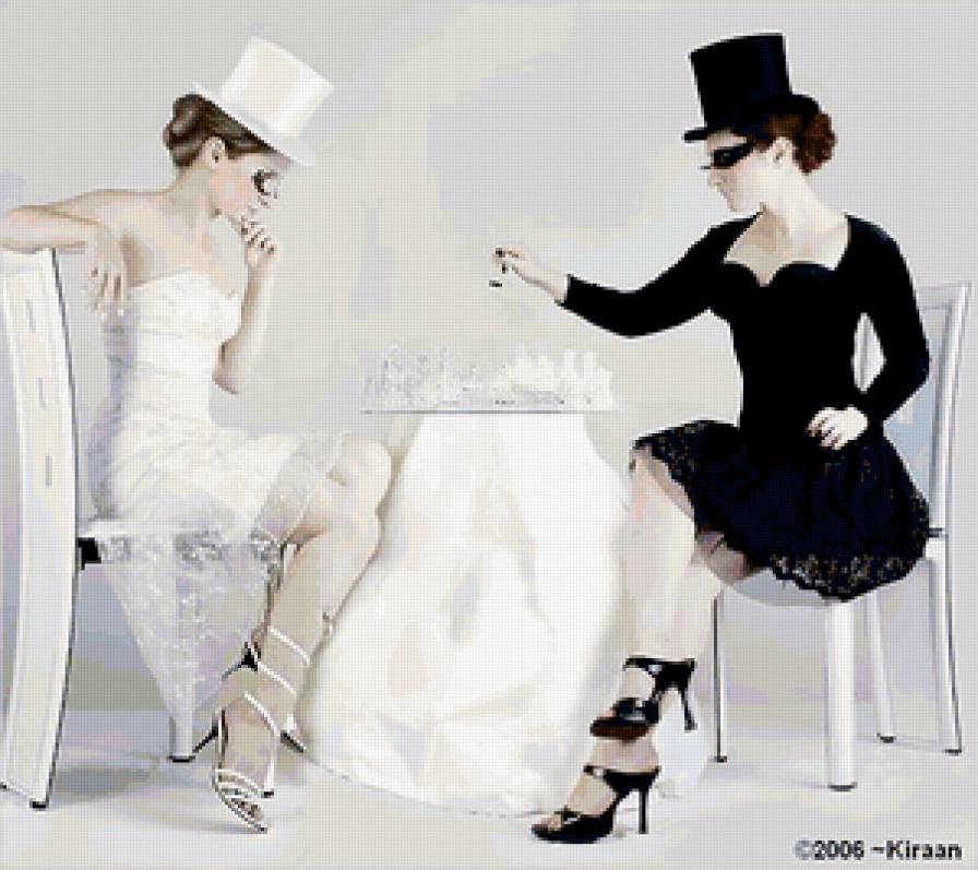 шахматы - игра, девушка - предпросмотр