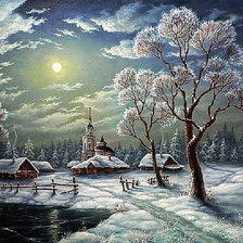 Схема вышивки «Зима в лесу»