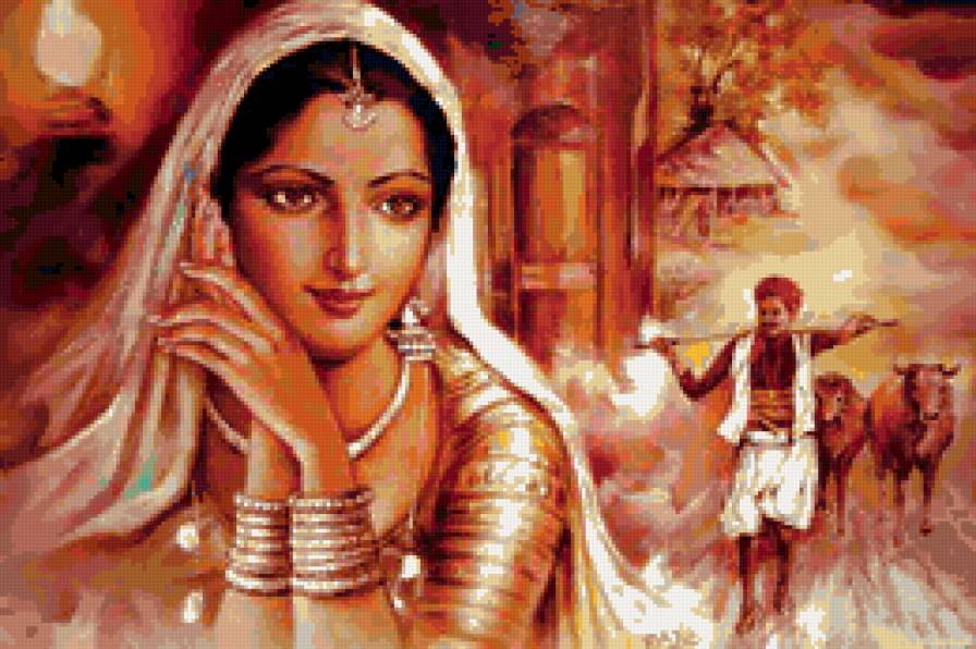 Индийская девушка - восток, девушка, люди, портрет, индия - предпросмотр