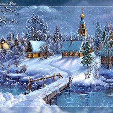 Схема вышивки «Зимний пейзаж»