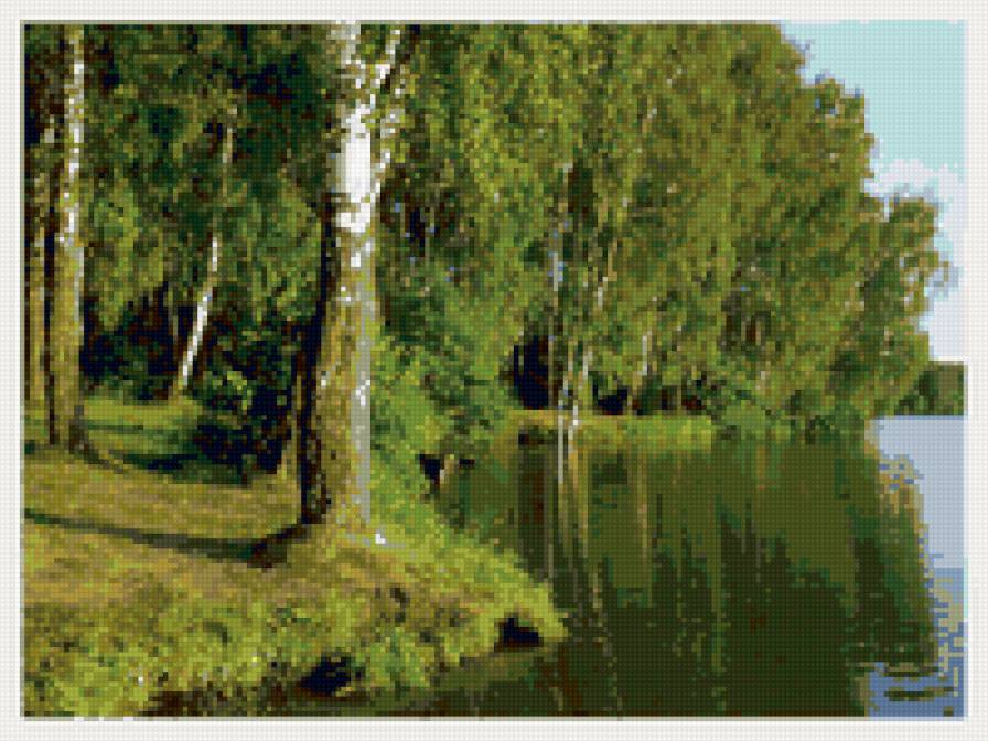 природа - береза, пруд, природа - предпросмотр