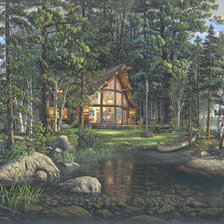 Схема вышивки «домик в лесу 3\3»