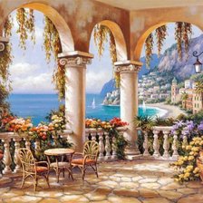 Схема вышивки «вид на море»