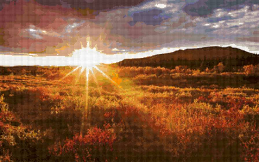 №111045 - закат, искусство, живопись, картина, природа - предпросмотр