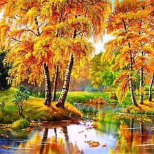 Схема вышивки «осении берёзки»