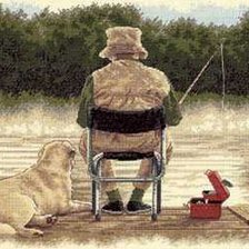 Схема вышивки «рыбалка»