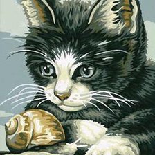 Схема вышивки «котенок и улитка»