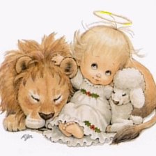 Схема вышивки «ангел со львом»