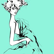 Схема вышивки «дама в голубом»