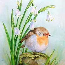 Схема вышивки «Весенняя птаха»