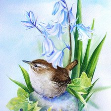 Схема вышивки «Весенняя птаха»