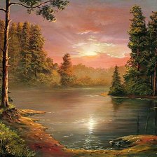 Схема вышивки «Лесное озеро»