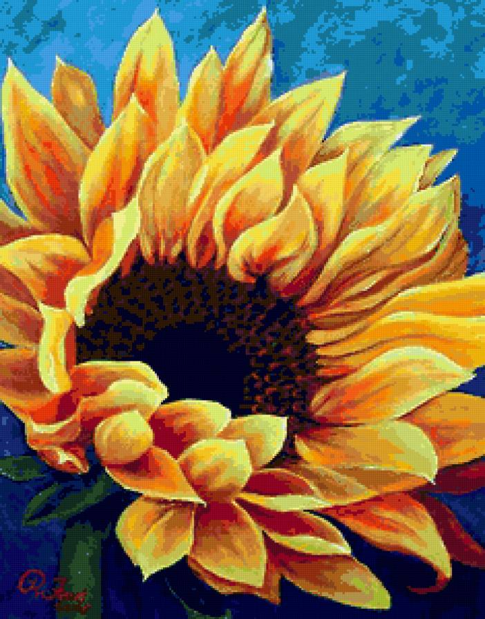 Подсолнух - панно, живопись, подсолнухи, подсолнух - предпросмотр
