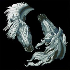 Схема вышивки «Лошади»