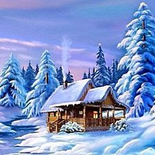 Схема вышивки «Зимний пейзаж»