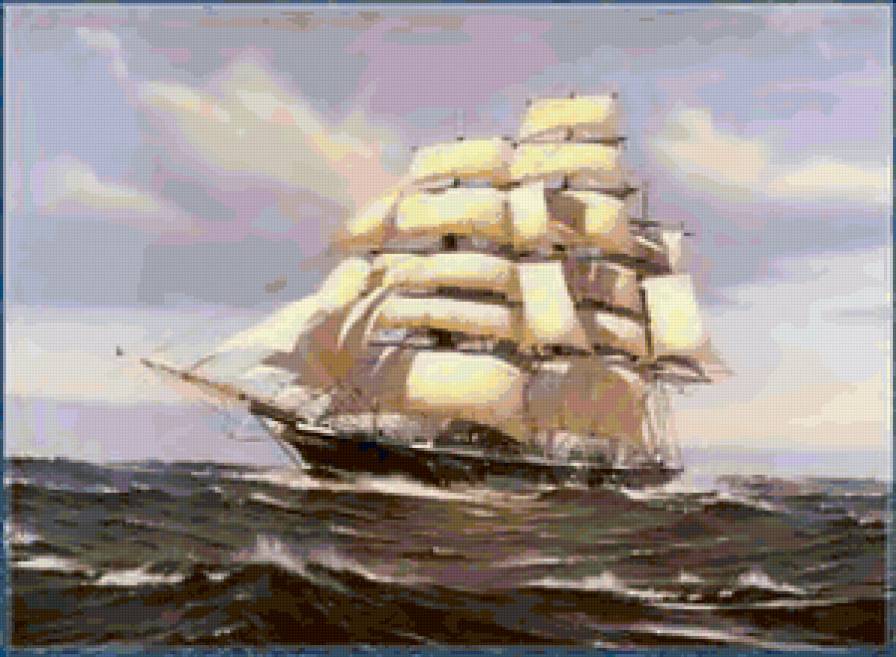 Парусник - парусник, пейзаж, море - предпросмотр