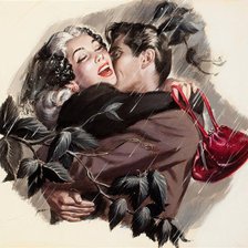 Схема вышивки «Двое под дождем»