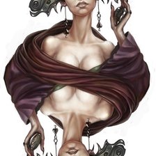 Схема вышивки «карточная королева»