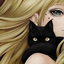 Схема вышивки «Девушка-кошка»