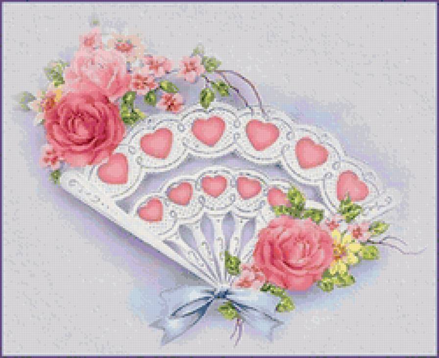 веер - веер, цветы - предпросмотр