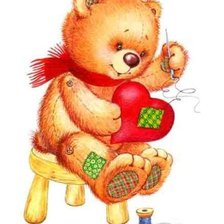 Схема вышивки «мишка с сердечком»