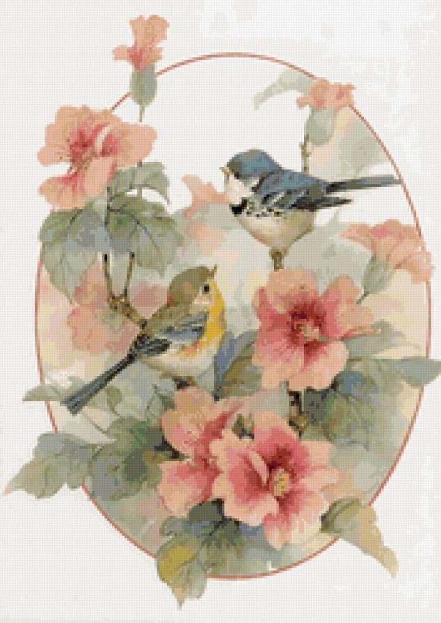 птички в цветах - птицы, цветы - предпросмотр