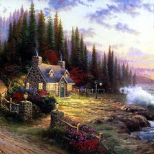 Схема вышивки «сказочный домик у моря»