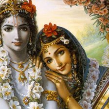 Схема вышивки «Божественная пара - портрет (фрагмент)»