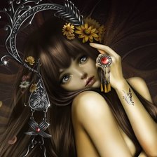 Схема вышивки «Девушка»