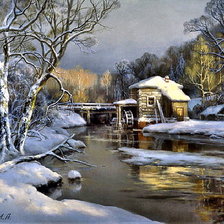 Схема вышивки «Зимний пейзаж»