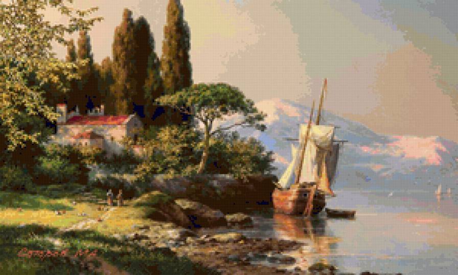 Пейзаж - корабли, природа - предпросмотр