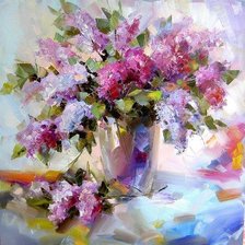 Схема вышивки «цветы в вазе»