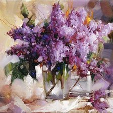 Схема вышивки «цветы в вазе»