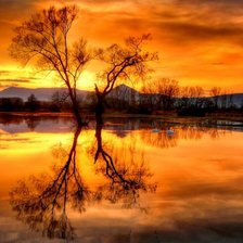 Схема вышивки «Золотой пейзаж»