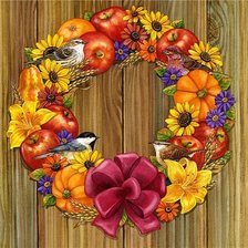 Схема вышивки «осенний венок»