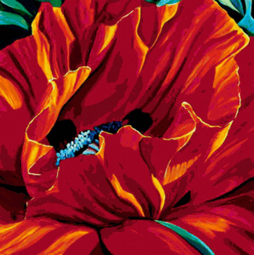 красный мак - цветок, подушка - предпросмотр