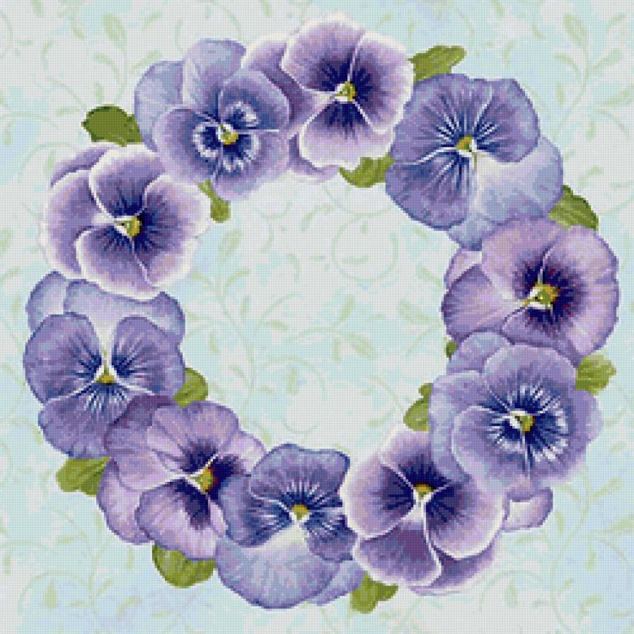 венок из фиалок - цветы, венок - предпросмотр