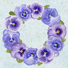 Схема вышивки «венок из фиалок»