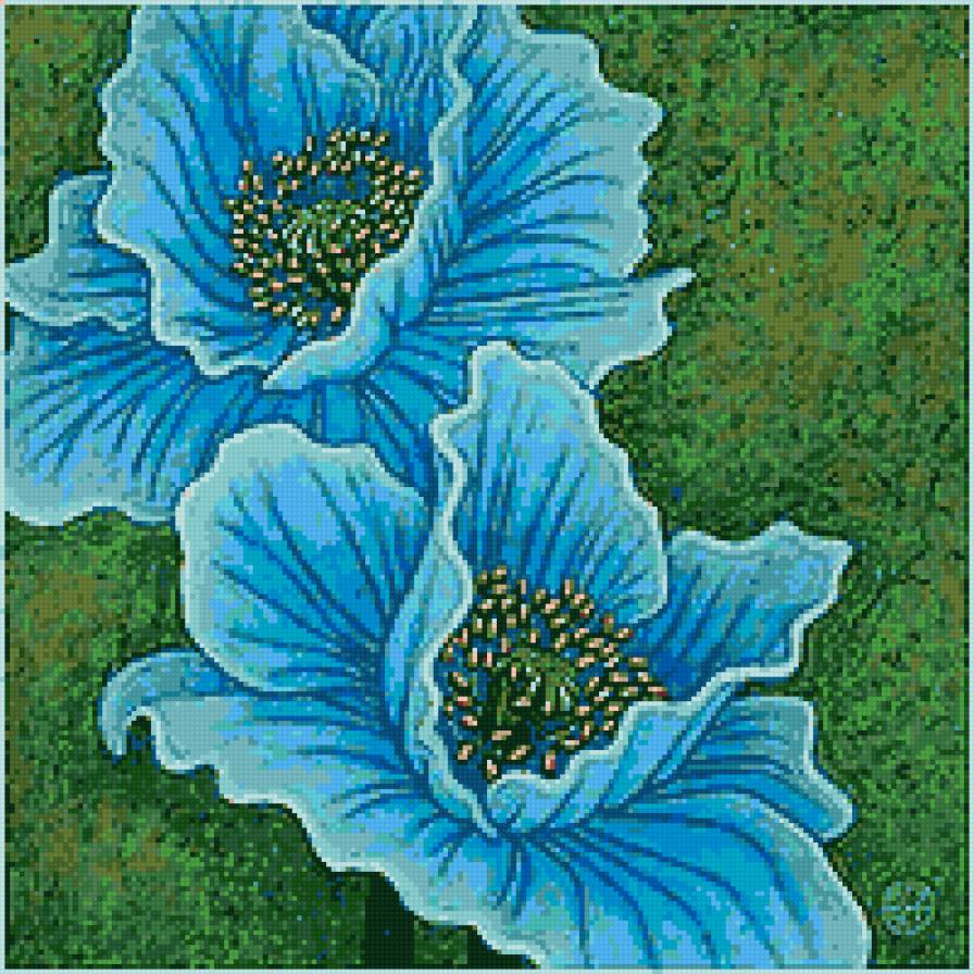 мак - цветы, подушка - предпросмотр