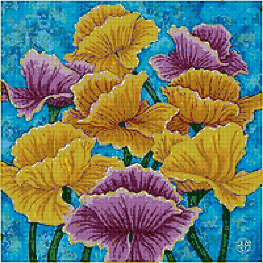 мак - цветы, подушка - предпросмотр