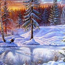 Схема вышивки «Зимний закат»