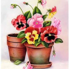 Схема вышивки «анютины глазки»