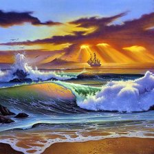 Схема вышивки «море»