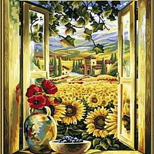 Схема вышивки «Вид из окна»