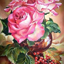 Схема вышивки «Роза и виноград»