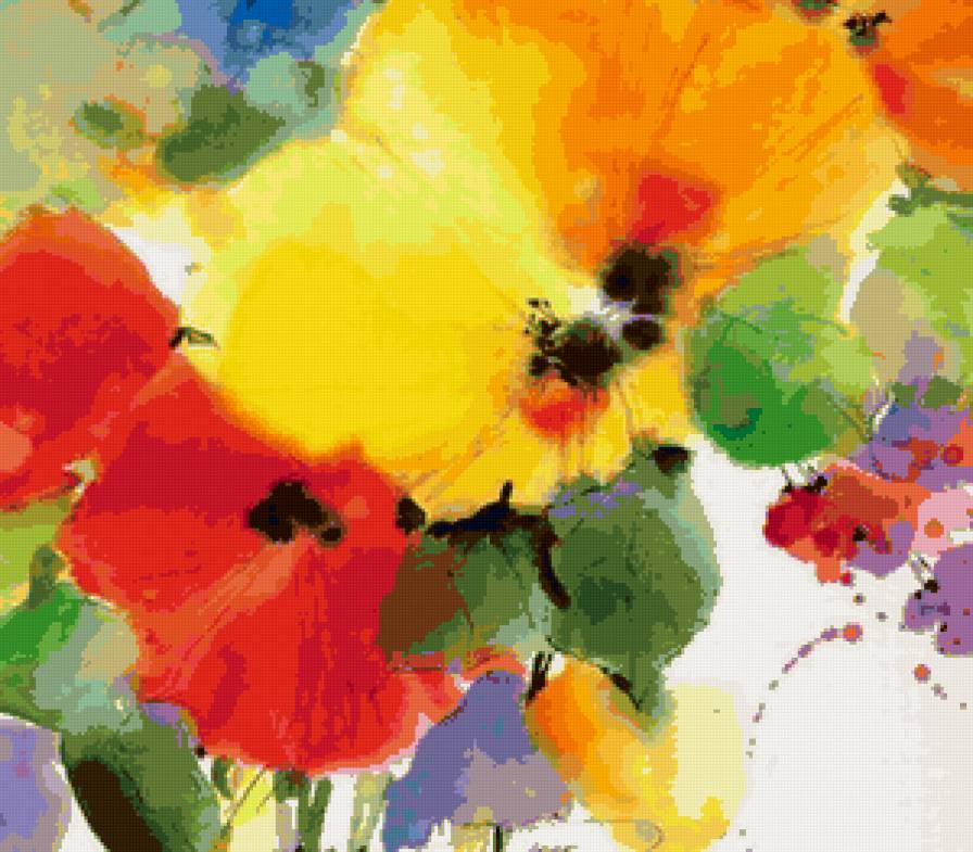 №115603 - картина, подушка, цветы - предпросмотр