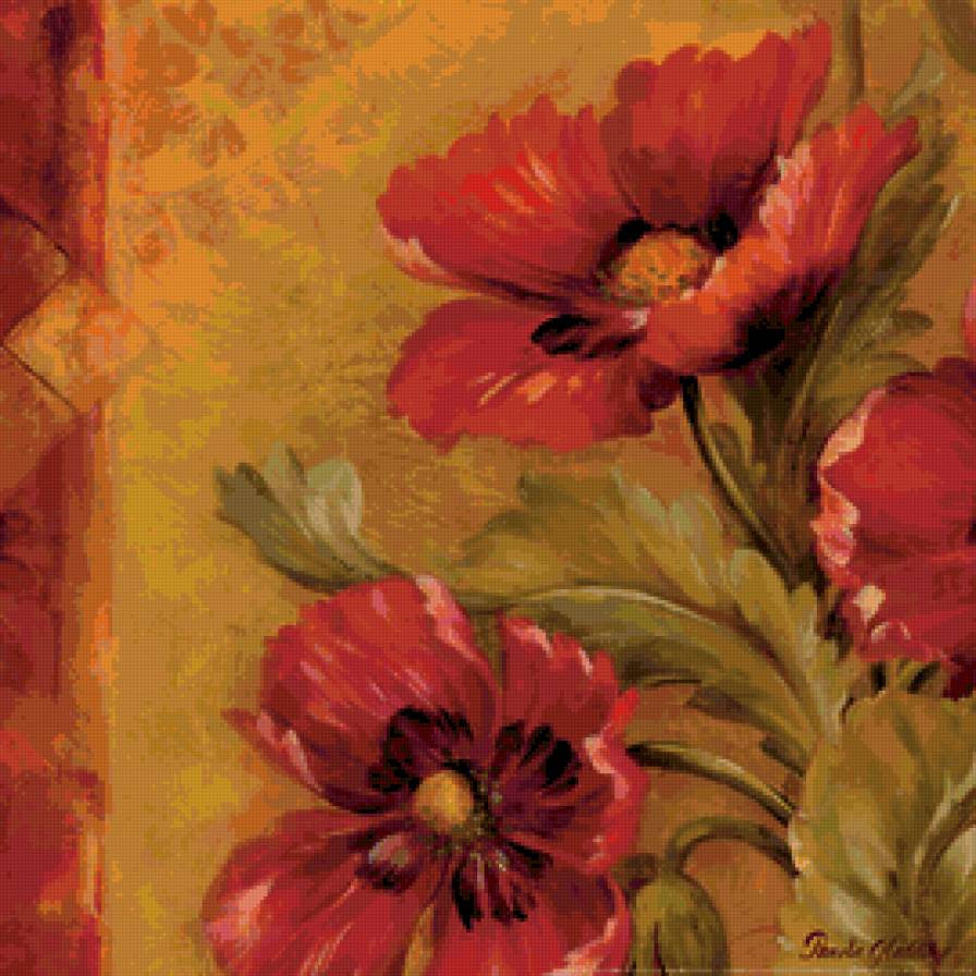 Цветочный декор - живопись, декор, цветы - предпросмотр