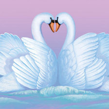 Схема вышивки «лебединая пара»